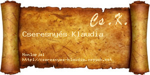 Cseresnyés Klaudia névjegykártya
