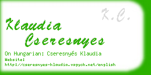 klaudia cseresnyes business card
